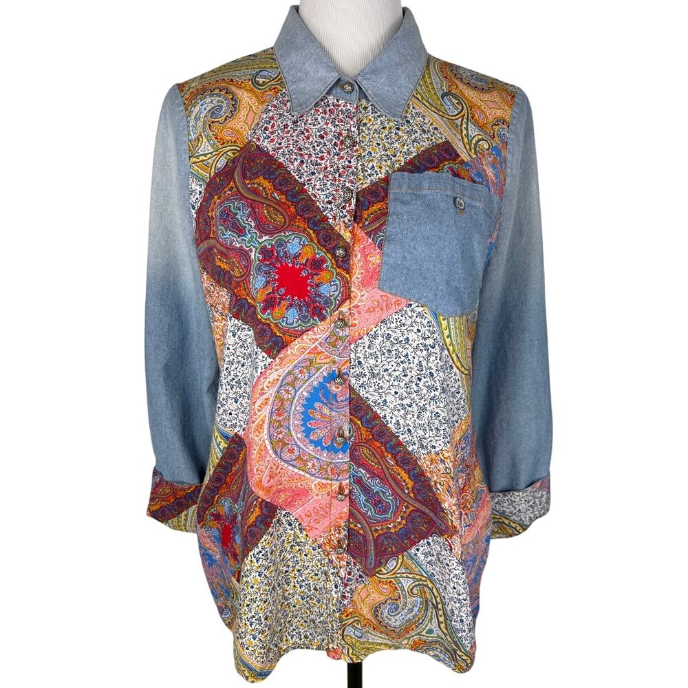 Anthropologie Aratta Silent Journey Texas Shirt, Paisley, Floral, Size Medium - Picture 2 of 14